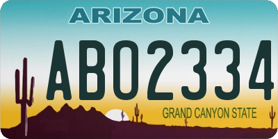 AZ license plate ABO2334
