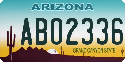 AZ license plate ABO2336
