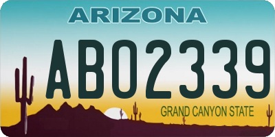 AZ license plate ABO2339