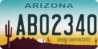 AZ license plate ABO2340