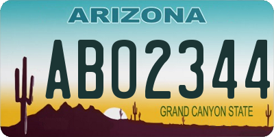 AZ license plate ABO2344