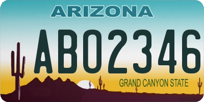 AZ license plate ABO2346