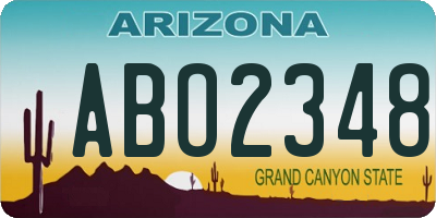 AZ license plate ABO2348