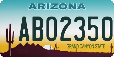 AZ license plate ABO2350