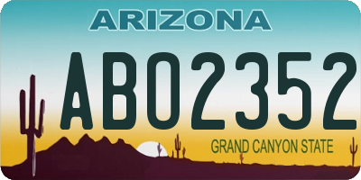AZ license plate ABO2352