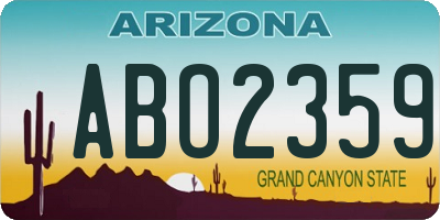 AZ license plate ABO2359