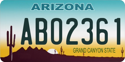 AZ license plate ABO2361