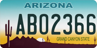 AZ license plate ABO2366