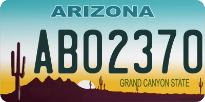 AZ license plate ABO2370
