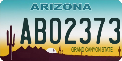AZ license plate ABO2373