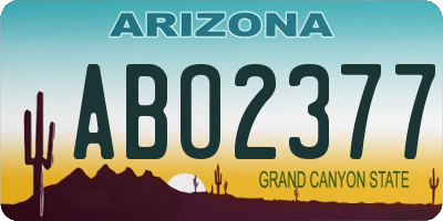 AZ license plate ABO2377