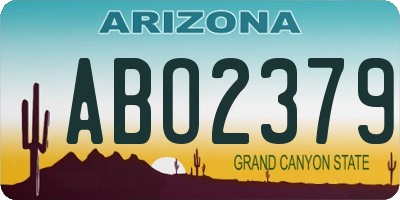 AZ license plate ABO2379