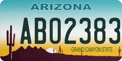 AZ license plate ABO2383