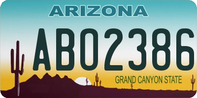 AZ license plate ABO2386