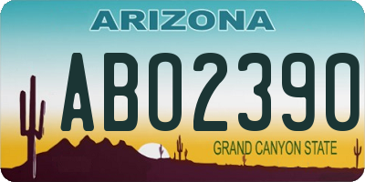 AZ license plate ABO2390