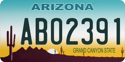 AZ license plate ABO2391