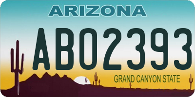 AZ license plate ABO2393