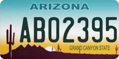 AZ license plate ABO2395