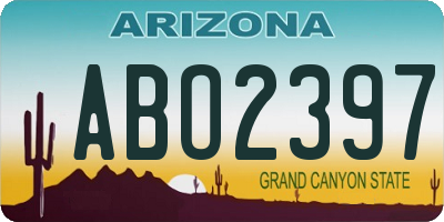 AZ license plate ABO2397
