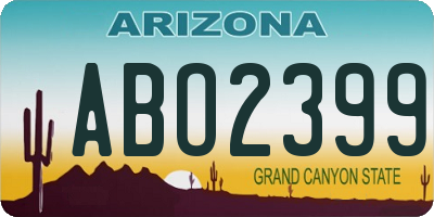 AZ license plate ABO2399