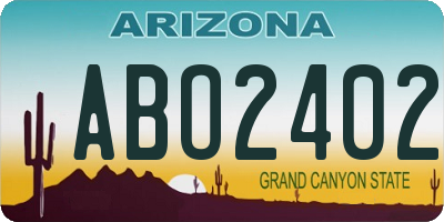 AZ license plate ABO2402