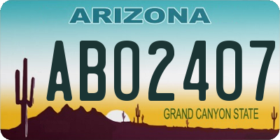 AZ license plate ABO2407