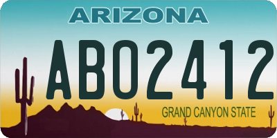 AZ license plate ABO2412