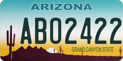 AZ license plate ABO2422