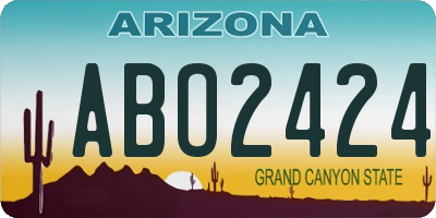 AZ license plate ABO2424