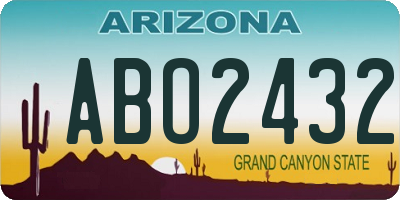 AZ license plate ABO2432