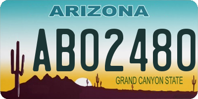 AZ license plate ABO2480