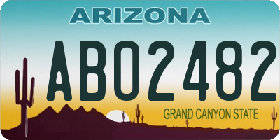 AZ license plate ABO2482