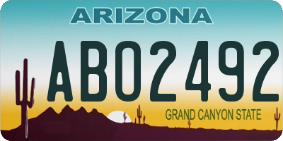 AZ license plate ABO2492