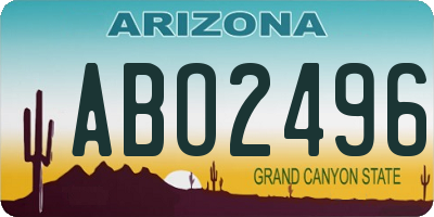 AZ license plate ABO2496