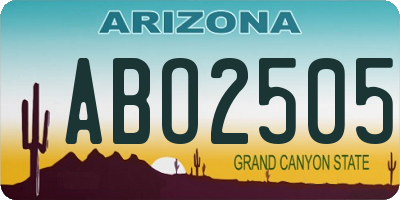 AZ license plate ABO2505
