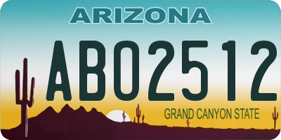 AZ license plate ABO2512
