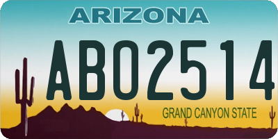 AZ license plate ABO2514