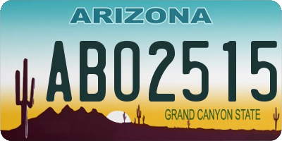 AZ license plate ABO2515