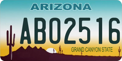 AZ license plate ABO2516