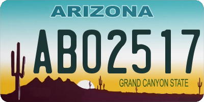 AZ license plate ABO2517