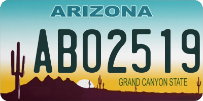 AZ license plate ABO2519