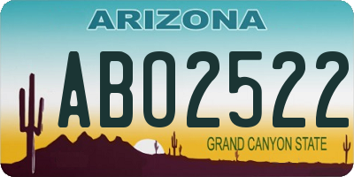 AZ license plate ABO2522
