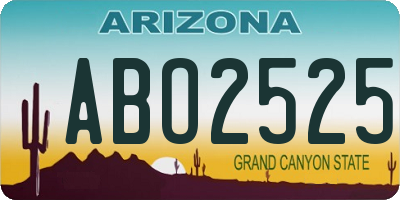 AZ license plate ABO2525