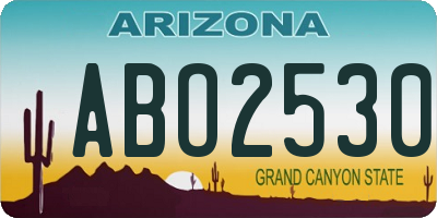 AZ license plate ABO2530