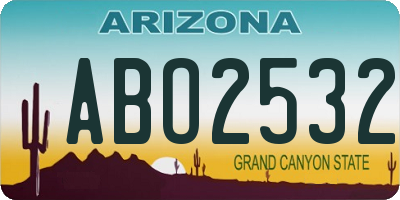 AZ license plate ABO2532