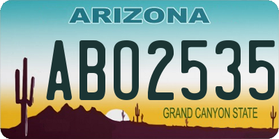 AZ license plate ABO2535