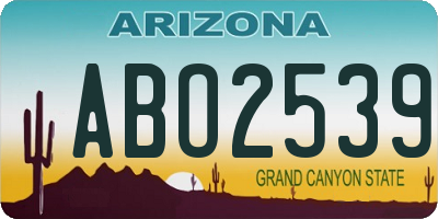 AZ license plate ABO2539