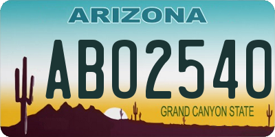 AZ license plate ABO2540