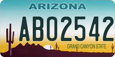 AZ license plate ABO2542
