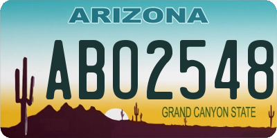 AZ license plate ABO2548